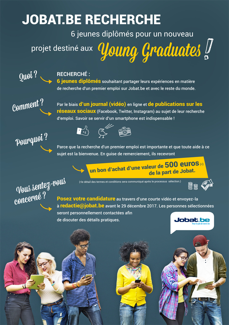 Jobat.be recherche 6 jeunes diplômés