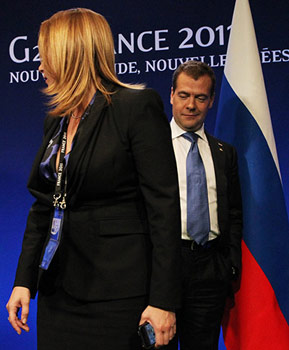 Medvedev vs. Timakova op de G20-top